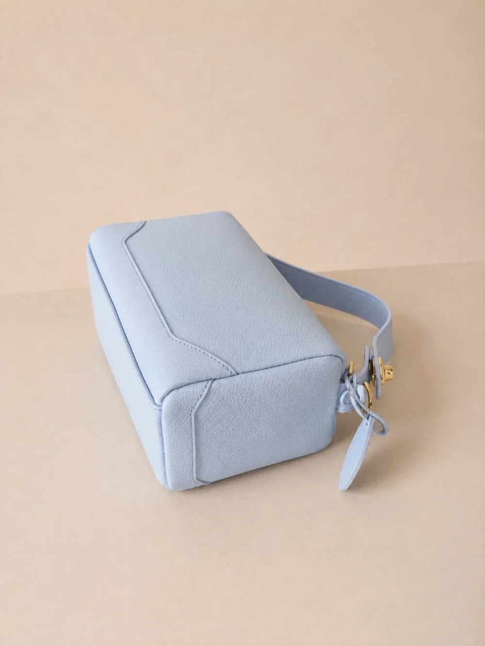 Baby Blue Italian Leather Crossbody Bag